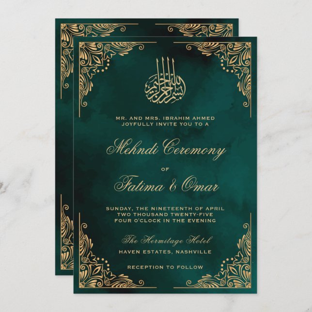 Nikah Ceremony Invitation Card - Happy Invites - Digital Ecard Maker