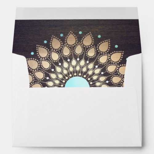 Gold Ornate Lotus Flower Floral Recycled Envelope