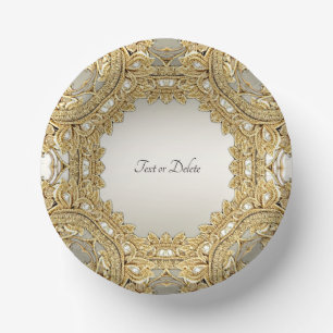 Gold Ornate Paper Bowls