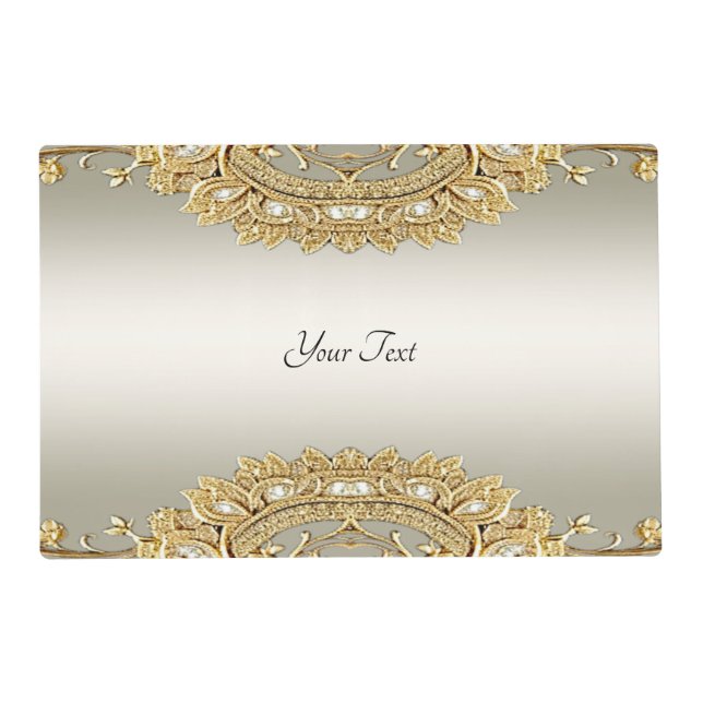 Gold Ornate Paper Placemat (Front)
