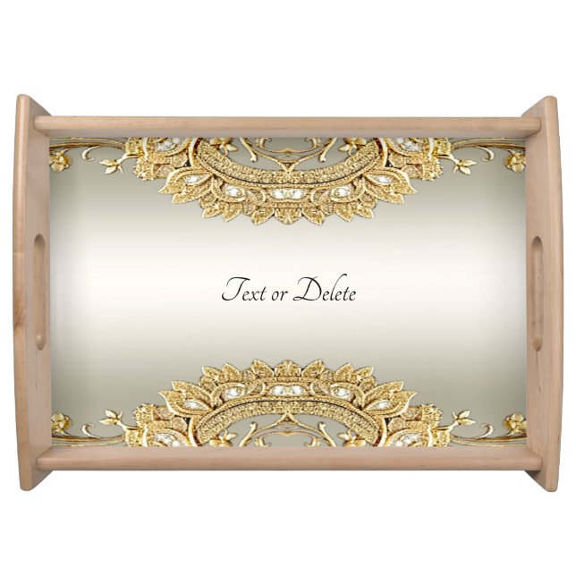Gold Ornate Serving Tray (Front)
