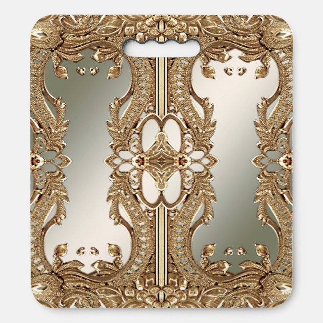 Gold Ornate Stadium Seat Cushion (Front Vertical)