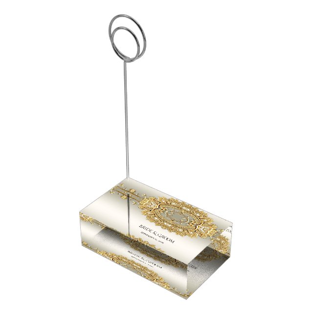 Gold Ornate Table Card Holder (Corner)