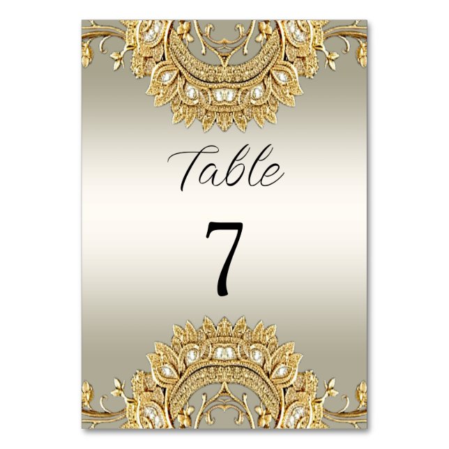 Gold Ornate Table Number (Front)