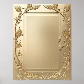 Gold Ornate Template Background Custom Poster by bestcustomizables at Zazzle