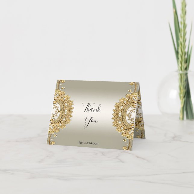 Gold Ornate Thank You Card (Front)
