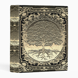 Gold Ornate Tree of Life Ancient Rustic Mini Binder