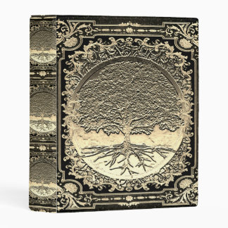 Gold Ornate Tree of Life Ancient Rustic Mini Binder