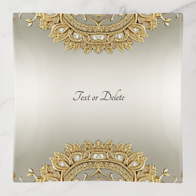 Gold Ornate Trinket Tray (Front)