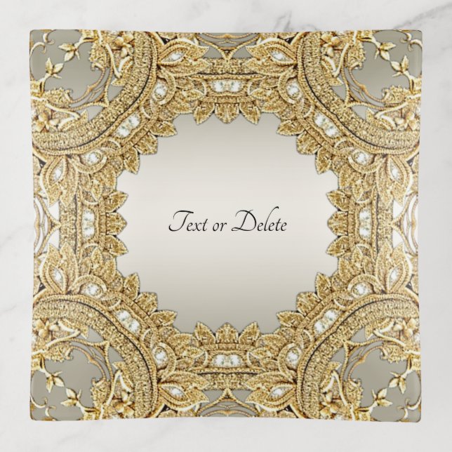 Gold Ornate Trinket Tray (Front)