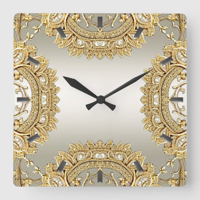 Gold Ornate Wall Clock (Front)