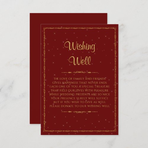 Gold Ornate Wedding Wishing Well Enclosure Card