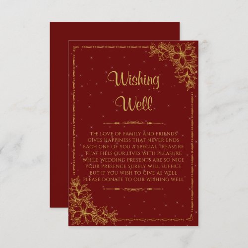 Gold Ornate Wedding Wishing Well Enclosure Card