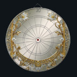 Gold Ornate White Floral Dartboard<br><div class="desc">Beautiful Gold Ornate White Floral Dartboard</div>