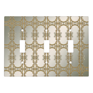 Gold Ornate White Floral Light Switch Cover