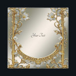 Gold Ornate White Floral Magnet<br><div class="desc">Beautiful Gold Ornate White Floral Magnet</div>