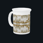 Gold Ornate White Floral Porcelain Pitcher<br><div class="desc">Beautiful Gold Ornate White Floral Porcelain Pitcher</div>