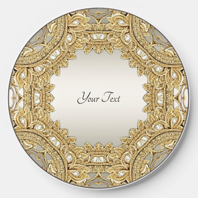 Gold Ornate Wireless Charger (Front)