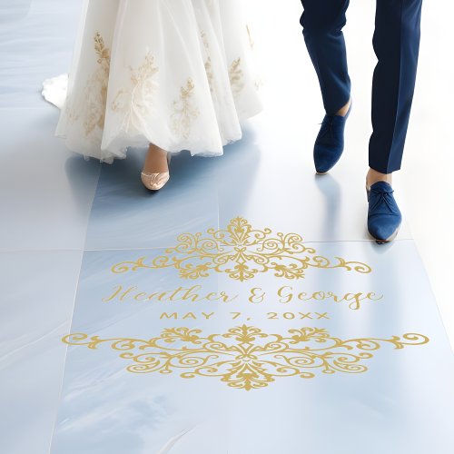 Gold Ornates Wedding Intricates Motifs Floor Decals