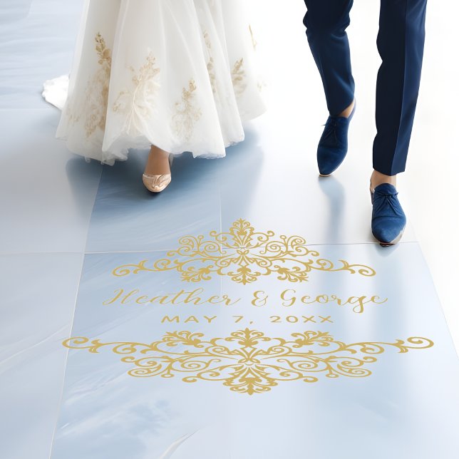 Gold Ornates Wedding Intricates Motifs Floor Decals (Faux Gold Ornates Wedding Intricates Motifs Floor Decals. )