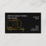 Gold Outline Cargo Trailer Business Card at Zazzle