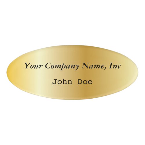 Gold Oval Employee Name Tag