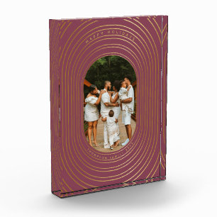 Gold Oval Frame Custom Photo Family Christmas Acrylic Award