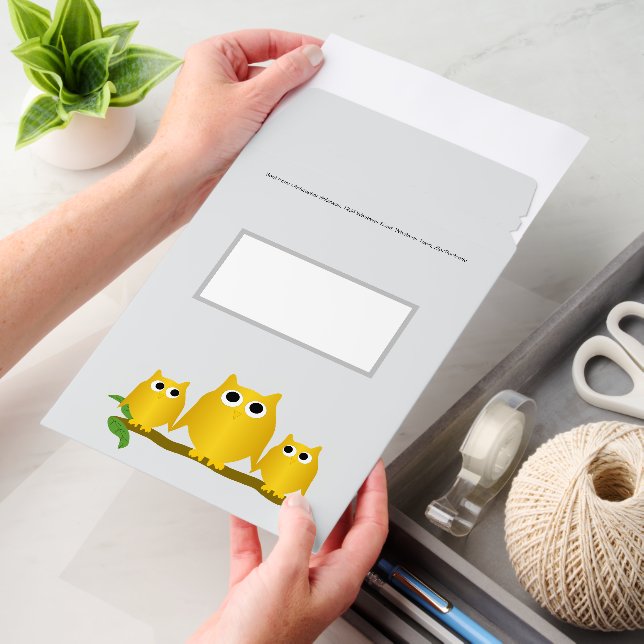 Gold Owls Design Envelope Mailers (Desk)