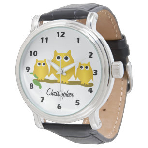 Gold Owls Design Personalised Watch
