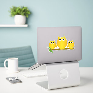 Gold Owls Design Sticker