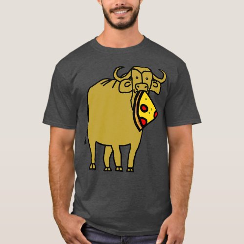 Gold Ox with Pepperoni Pizza Slice in Mouth T_Shirt