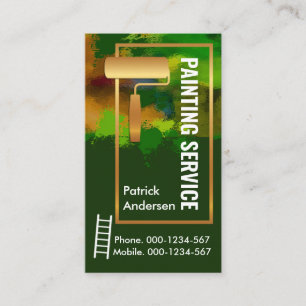 Gold Paint Brush On Dirty Wall Business Card