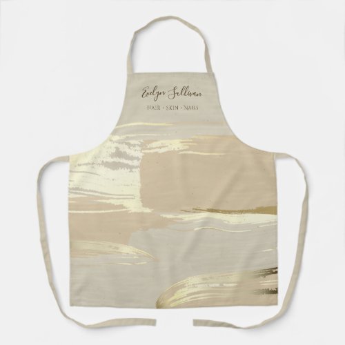 Gold paint brush strokes beauty professional apron
