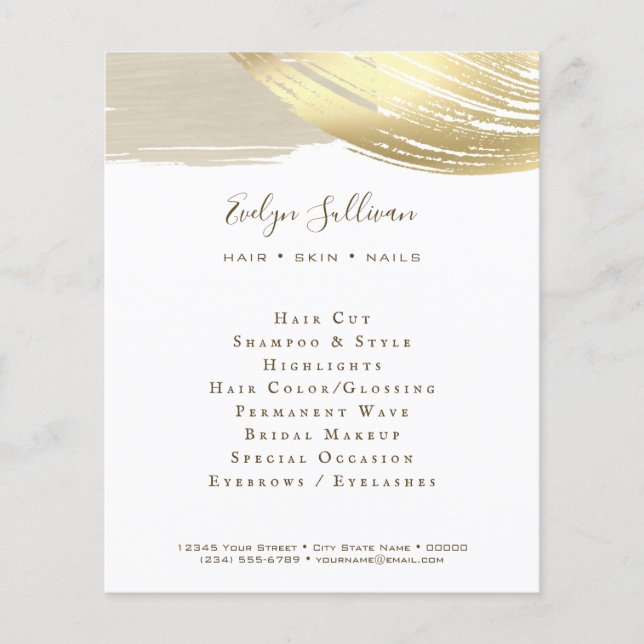 Gold Paint Brush Strokes Flyer (Front)