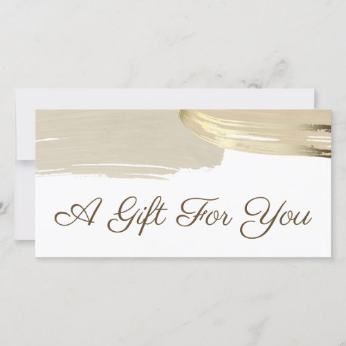 Gold Paint Brush Strokes Gift Certificate