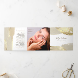 Gold Paint Brush Strokes Trifold Brochure
