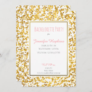 Gold Paint Polka Dots Party Invitations