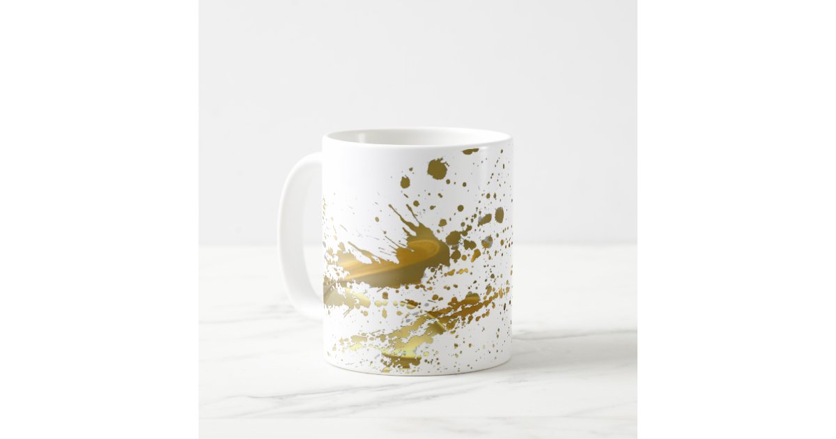 Gold Paint Splatter Coffee Mug Zazzle