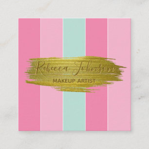 Gold Paint Stroke Colorful Stripes - Business Card