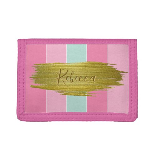 Gold Paint Stroke Colorful Stripes _ Wallet