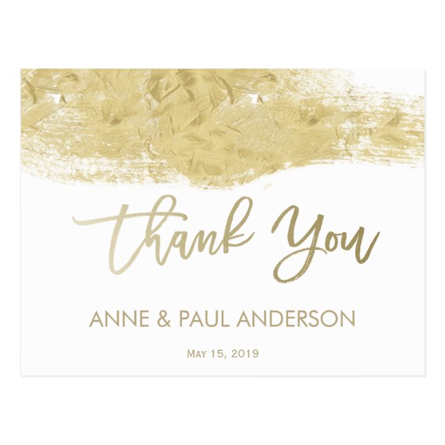 Gold Paint Swatch Thank You Card