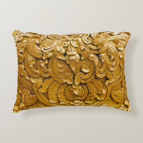 Gold paintedantique wood workvintageelegant accent pillow