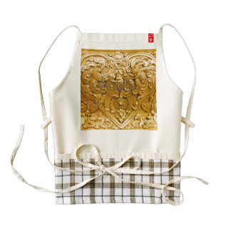 Gold painted,antique wood work,vintage,elegant, zazzle HEART apron