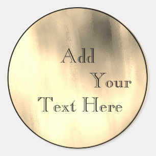 Gold Painted Foil Faux Glitter Customize Classic Round Sticker