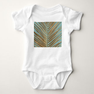 Gold Painted Tropical Palm Pattern Baby Bodysuit