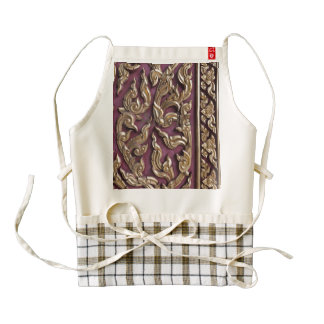 gold painted,wood carved,antique,floral,vintage, zazzle HEART apron