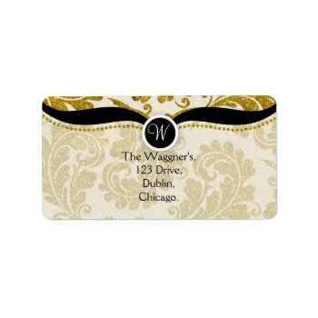 Gold Paisley Damask Postage Address Labels by Cards_by_Cathy at Zazzle