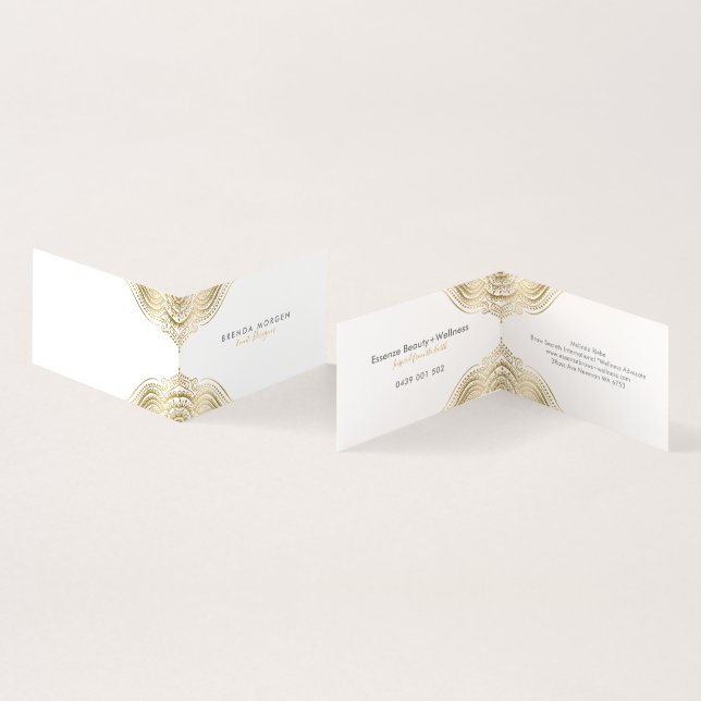 Gold Paisley Mandala Business Card (Inside and Outside)