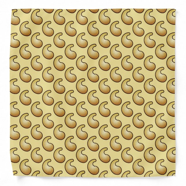 Gold paisley pattern bandana (Front)