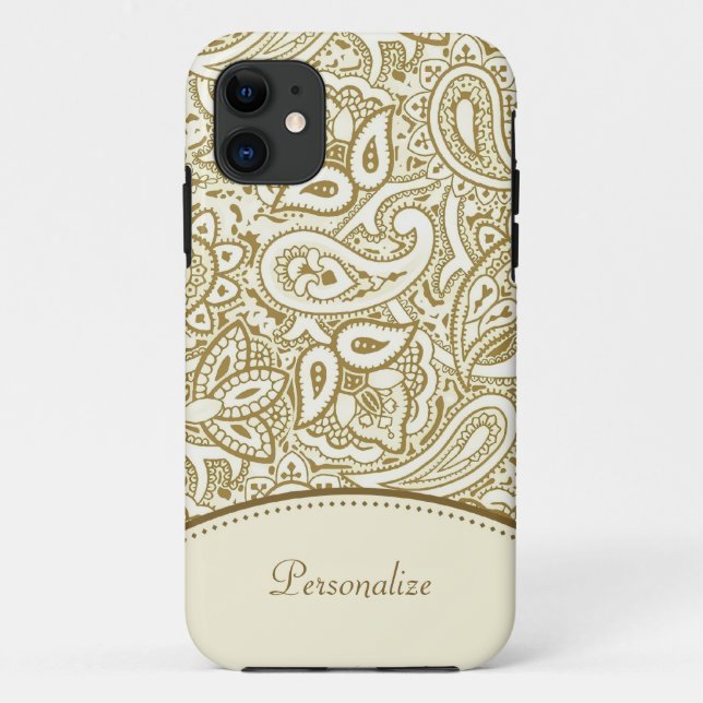 Gold Paisley Pattern Case-Mate iPhone Case (Back)